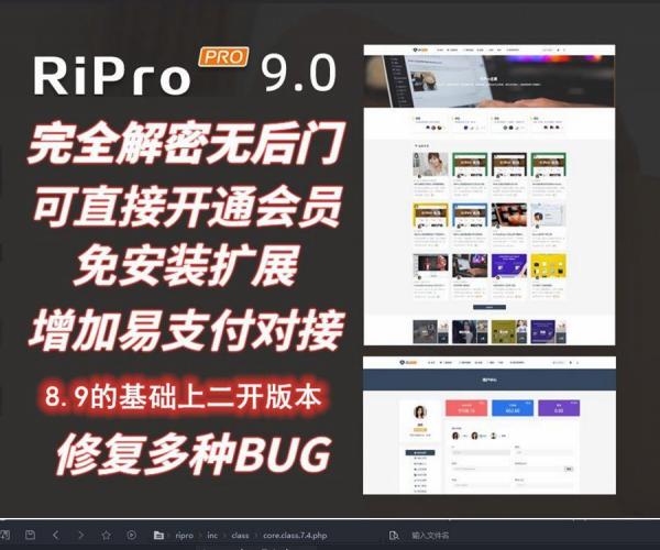 Ripro9.0免扩展二开版/WordPress博客主题Ripro全解密无后门